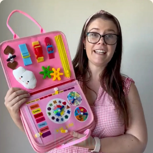 Brittany P. with the Toddla Busy Board